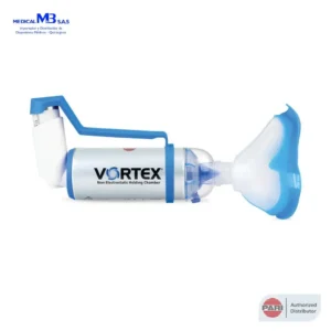 Inhalocámara PARI Vortex con Mascarilla Azul Niño Adulto + Manija - Medical M&B