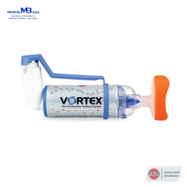 Inhalocámara PARI Vortex con Mascarilla Naranja Bebes + Manija - Medical M&B